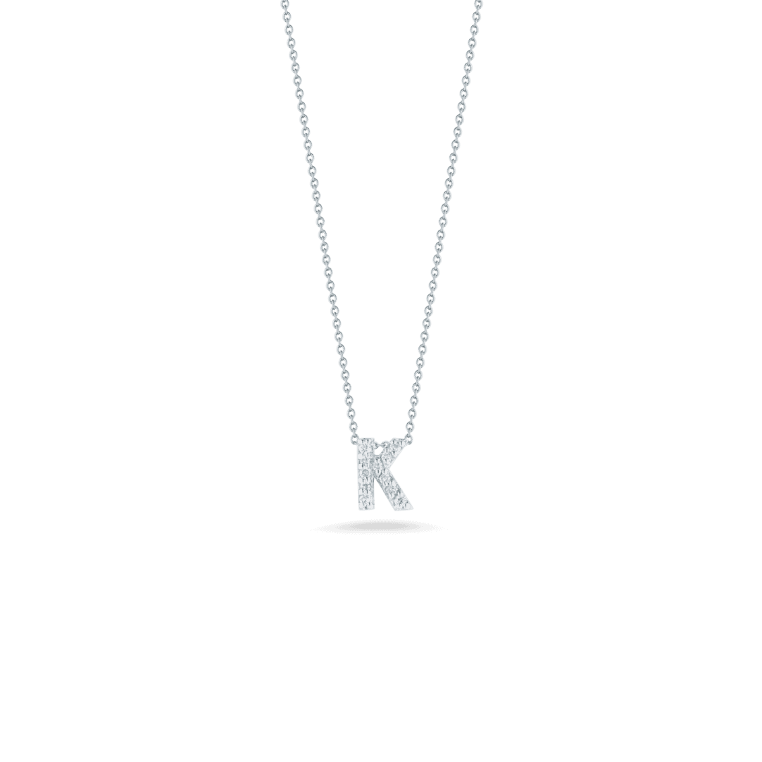 Letter k necklace hot sale white gold